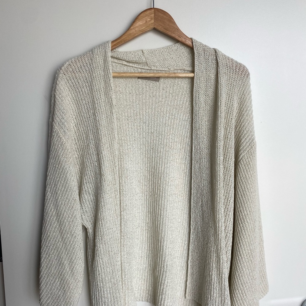 LAST CHANCE- DONATING ON THURSDAY Anthropologie Cream Knit Cardigan
